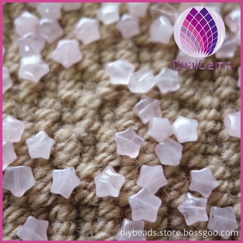 6.5mm star rose quartz loose beads